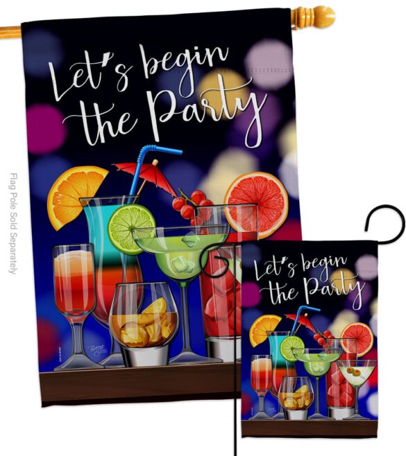 Begin The Party - Beverages Happy Hour & Drinks Vertical Impressions Decorative Flags HG117059 Made In USA - Image 3