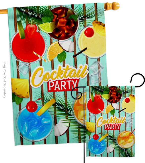 Cocktail Party - Beverages Happy Hour & Drinks Vertical Impressions Decorative Flags HG137529 Made In USA - Image 3