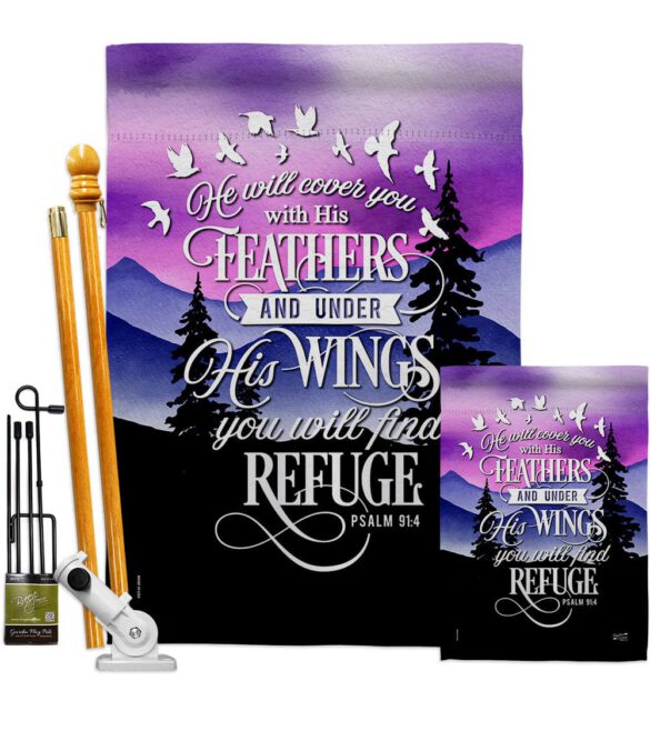 He Will Cover You With His Feather - Faith Religious Inspirational Vertical Impressions Decorative Flags HG130341 Made In USA - Image 6
