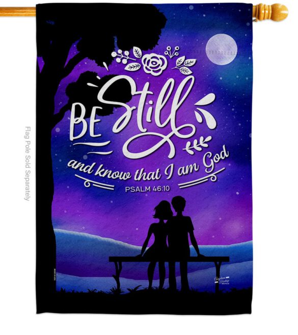 Be Still - Faith Religious Inspirational Vertical Impressions Decorative Flags HG130349 Made In USA - Image 3