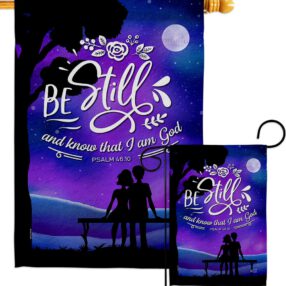Be Still - Faith Religious Inspirational Vertical Impressions Decorative Flags HG130349 Made In USA