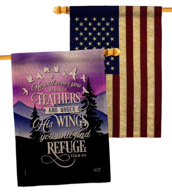 He Will Cover You With His Feather - Faith Religious Inspirational Vertical Impressions Decorative Flags HG130341 Made In USA - Image 29