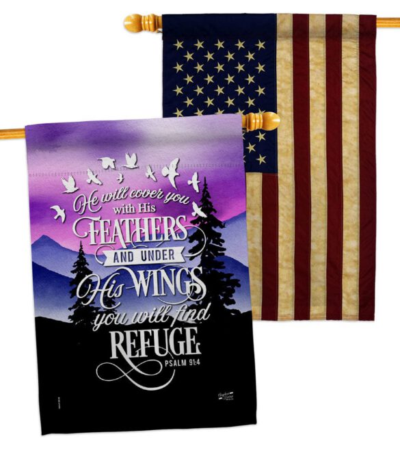 He Will Cover You With His Feather - Faith Religious Inspirational Vertical Impressions Decorative Flags HG130341 Made In USA - Image 8