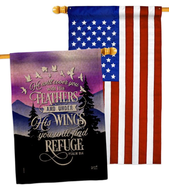 He Will Cover You With His Feather - Faith Religious Inspirational Vertical Impressions Decorative Flags HG130341 Made In USA - Image 31