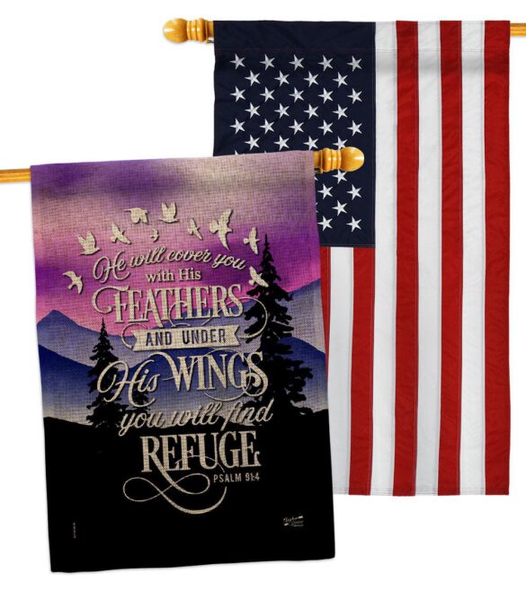 He Will Cover You With His Feather - Faith Religious Inspirational Vertical Impressions Decorative Flags HG130341 Made In USA - Image 36