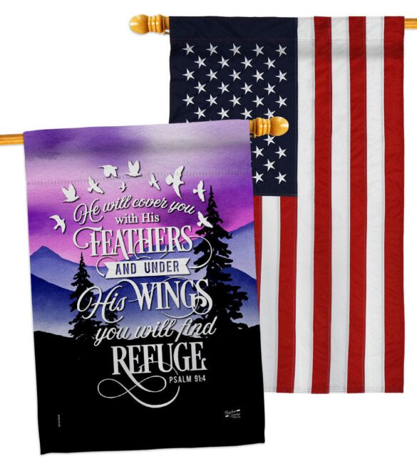 He Will Cover You With His Feather - Faith Religious Inspirational Vertical Impressions Decorative Flags HG130341 Made In USA - Image 15