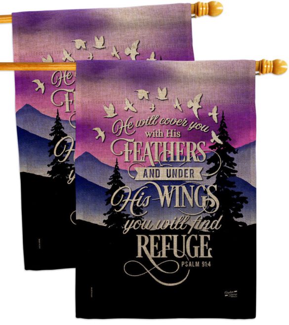 He Will Cover You With His Feather - Faith Religious Inspirational Vertical Impressions Decorative Flags HG130341 Made In USA - Image 33