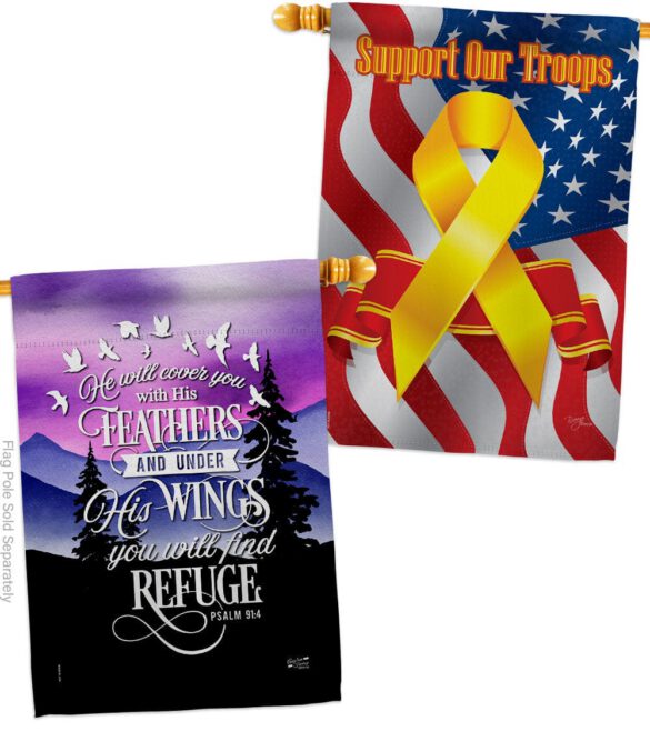 He Will Cover You With His Feather - Faith Religious Inspirational Vertical Impressions Decorative Flags HG130341 Made In USA - Image 14