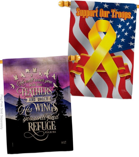 He Will Cover You With His Feather - Faith Religious Inspirational Vertical Impressions Decorative Flags HG130341 Made In USA - Image 35