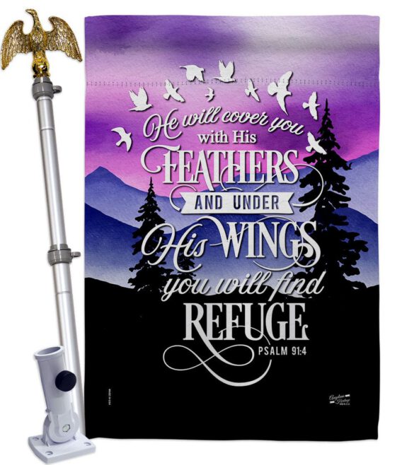 He Will Cover You With His Feather - Faith Religious Inspirational Vertical Impressions Decorative Flags HG130341 Made In USA - Image 20