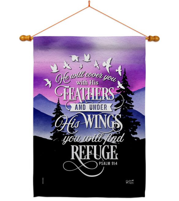 He Will Cover You With His Feather - Faith Religious Inspirational Vertical Impressions Decorative Flags HG130341 Made In USA - Image 21