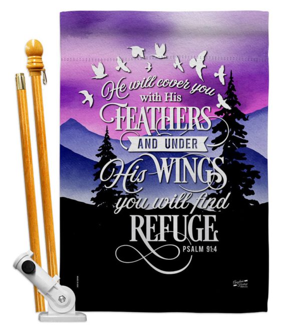 He Will Cover You With His Feather - Faith Religious Inspirational Vertical Impressions Decorative Flags HG130341 Made In USA - Image 5