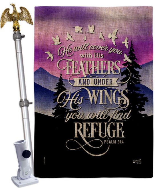 He Will Cover You With His Feather - Faith Religious Inspirational Vertical Impressions Decorative Flags HG130341 Made In USA - Image 41