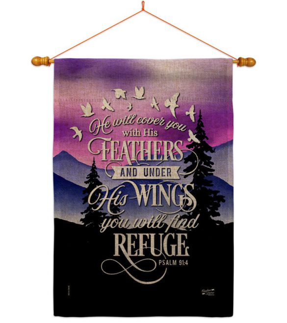 He Will Cover You With His Feather - Faith Religious Inspirational Vertical Impressions Decorative Flags HG130341 Made In USA - Image 42