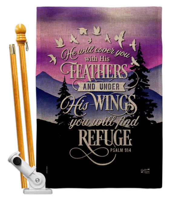 He Will Cover You With His Feather - Faith Religious Inspirational Vertical Impressions Decorative Flags HG130341 Made In USA - Image 26