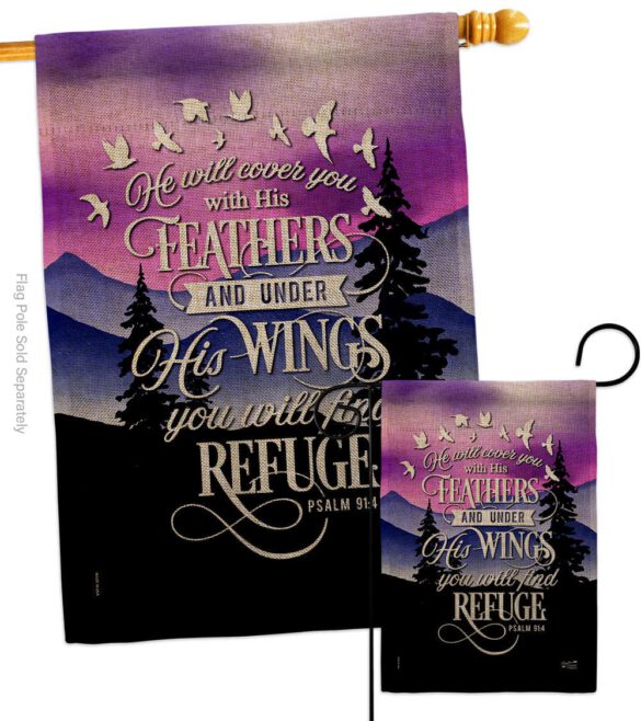 He Will Cover You With His Feather - Faith Religious Inspirational Vertical Impressions Decorative Flags HG130341 Made In USA - Image 24
