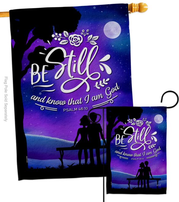 Be Still - Faith Religious Inspirational Vertical Impressions Decorative Flags HG130349 Made In USA - Image 4