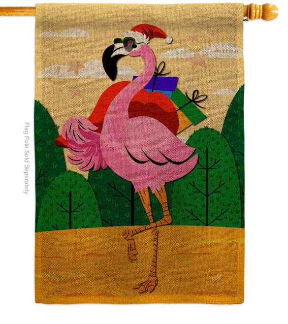 Cool Christmas Flamingo - Birds Nature Vertical Impressions Decorative Flags HG120059 Made In USA - Image 23