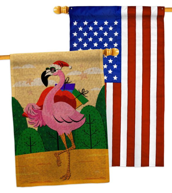 Cool Christmas Flamingo - Birds Nature Vertical Impressions Decorative Flags HG120059 Made In USA - Image 31