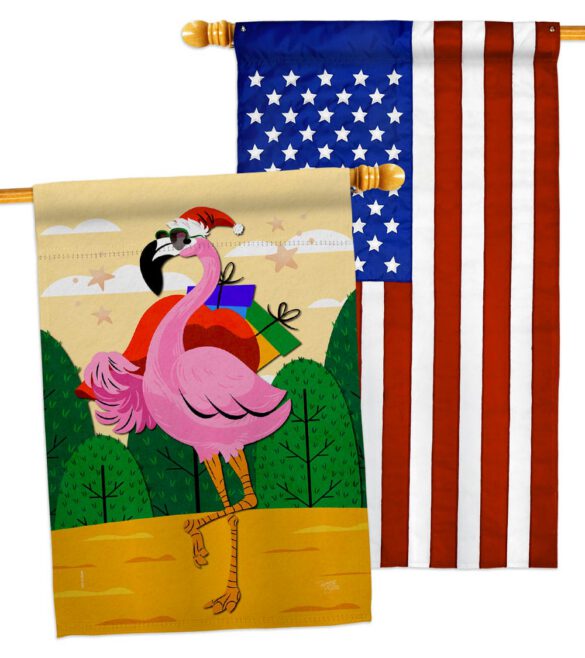 Cool Christmas Flamingo - Birds Nature Vertical Impressions Decorative Flags HG120059 Made In USA - Image 10