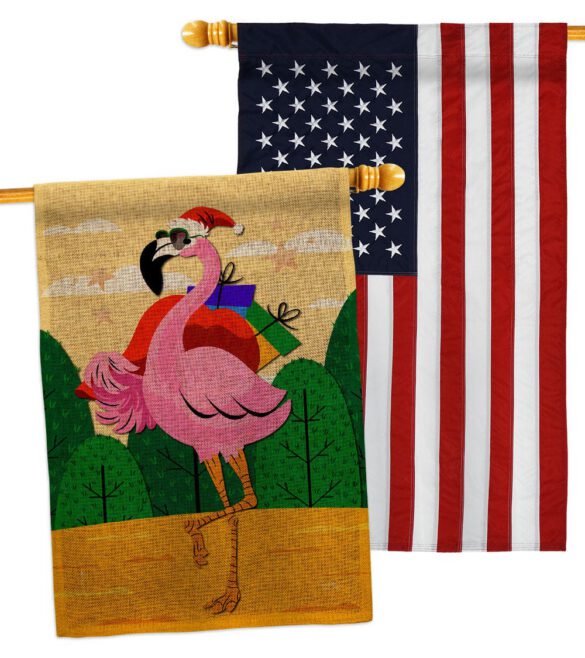 Cool Christmas Flamingo - Birds Nature Vertical Impressions Decorative Flags HG120059 Made In USA - Image 36