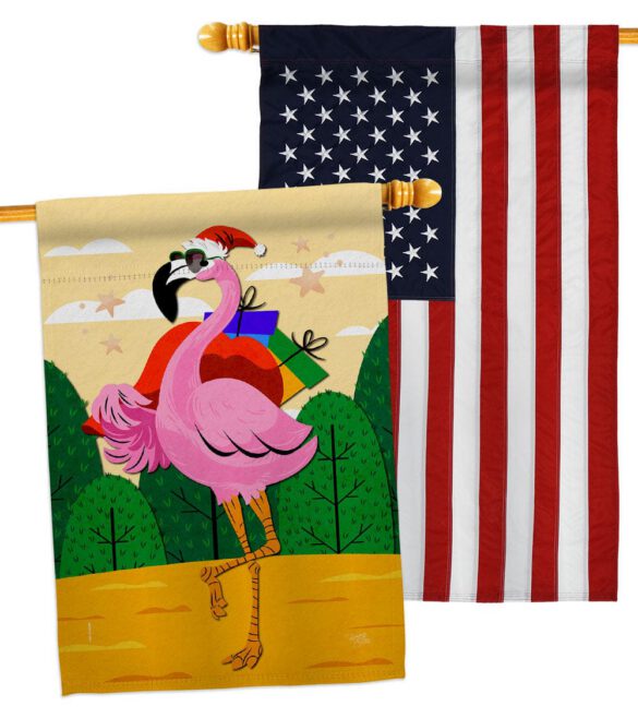 Cool Christmas Flamingo - Birds Nature Vertical Impressions Decorative Flags HG120059 Made In USA - Image 15
