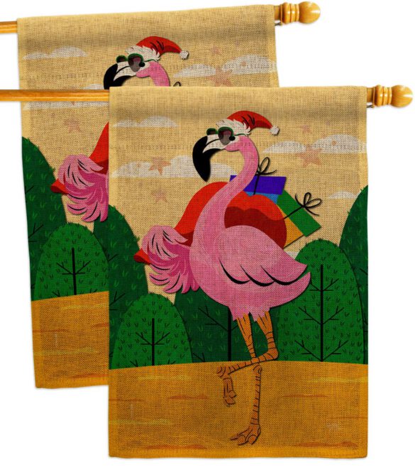 Cool Christmas Flamingo - Birds Nature Vertical Impressions Decorative Flags HG120059 Made In USA - Image 33