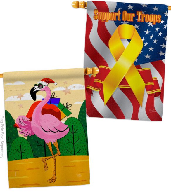 Cool Christmas Flamingo - Birds Nature Vertical Impressions Decorative Flags HG120059 Made In USA - Image 14