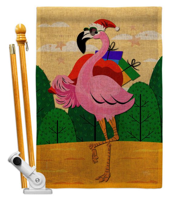 Cool Christmas Flamingo - Birds Nature Vertical Impressions Decorative Flags HG120059 Made In USA - Image 26