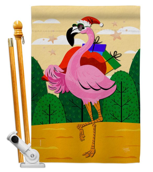Cool Christmas Flamingo - Birds Nature Vertical Impressions Decorative Flags HG120059 Made In USA - Image 5