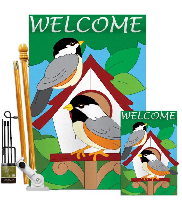 Bird House - Birds Garden Friends Vertical Applique Decorative Flags HG105030 - Image 5