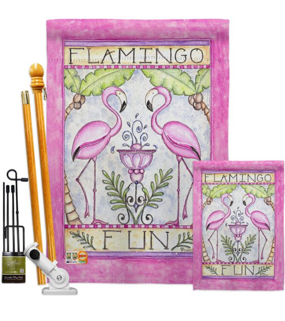 Flamingo Fun - Birds Garden Friends Vertical Impressions Decorative Flags HG105044 Made In USA - Image 6