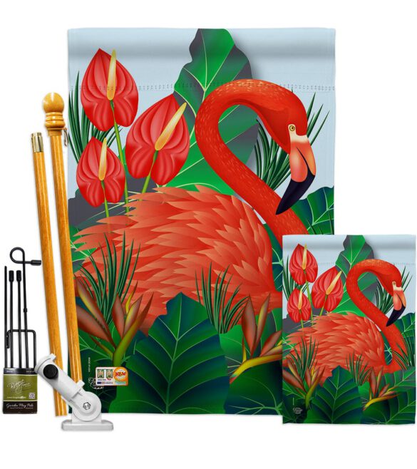 Flamingo Paradise - Birds Garden Friends Vertical Impressions Decorative Flags HG192121 Made In USA - Image 6