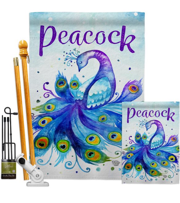 Beautiful Peacock - Birds Garden Friends Vertical Impressions Decorative Flags HG192568 Made In USA - Image 6