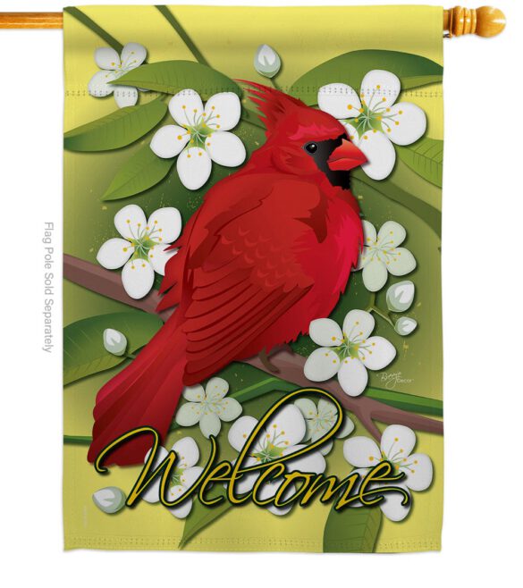 Cardinal - Birds Garden Friends Vertical Impressions Decorative Flags HG105032 Made In USA - Image 2