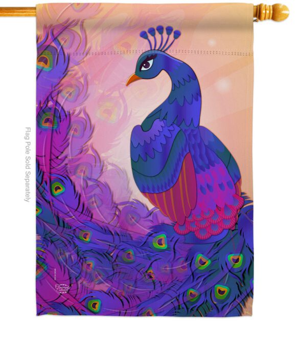 Beautiful Peafowl - Birds Garden Friends Vertical Impressions Decorative Flags HG192123 Made In USA - Image 2