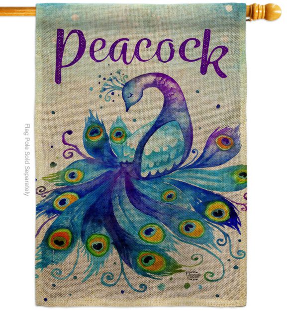 Beautiful Peacock - Birds Garden Friends Vertical Impressions Decorative Flags HG192568 Made In USA - Image 12
