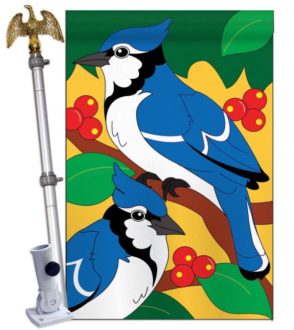 Blue Jay - Birds Garden Friends Vertical Applique Decorative Flags HG105028 - Image 9