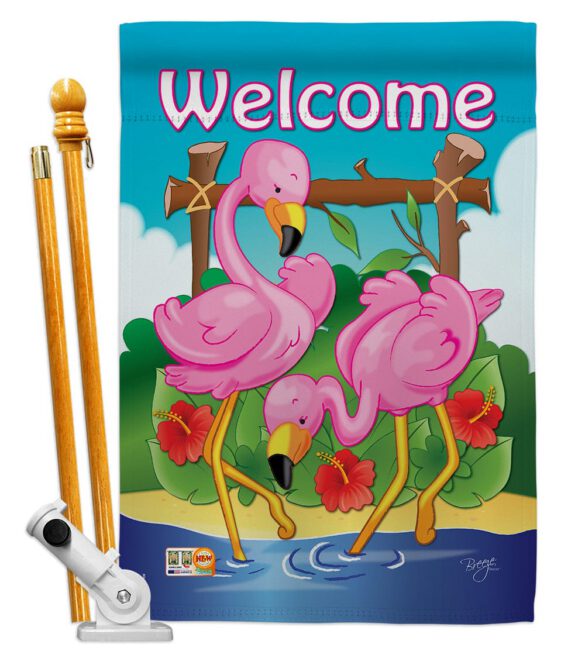 Flamingos - Birds Garden Friends Vertical Impressions Decorative Flags HG105029 Made In USA - Image 5
