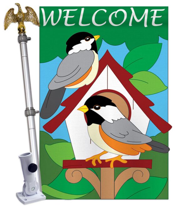Bird House - Birds Garden Friends Vertical Applique Decorative Flags HG105030 - Image 6
