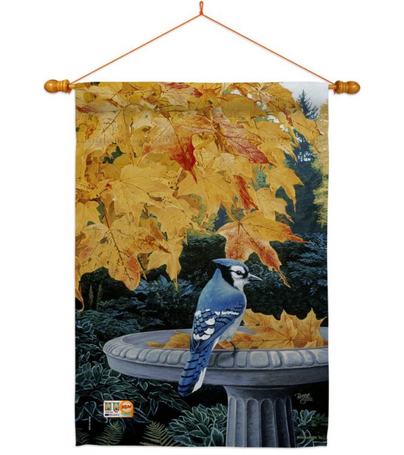 Autumn Birdbath - Birds Garden Friends Vertical Impressions Decorative Flags HG105036 Made In USA - Image 15