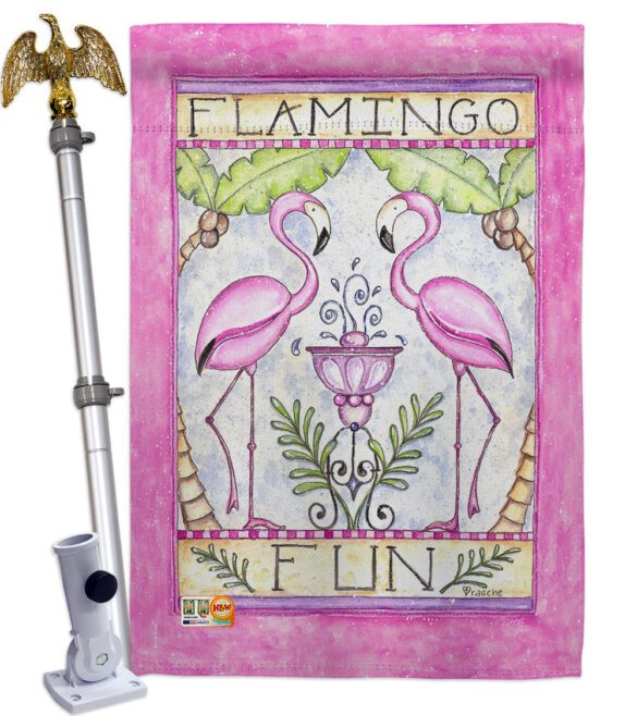 Flamingo Fun - Birds Garden Friends Vertical Impressions Decorative Flags HG105044 Made In USA - Image 13