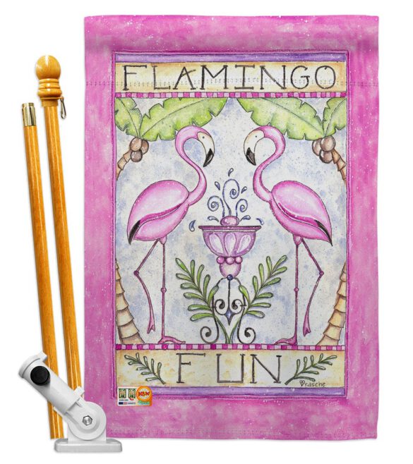 Flamingo Fun - Birds Garden Friends Vertical Impressions Decorative Flags HG105044 Made In USA - Image 5