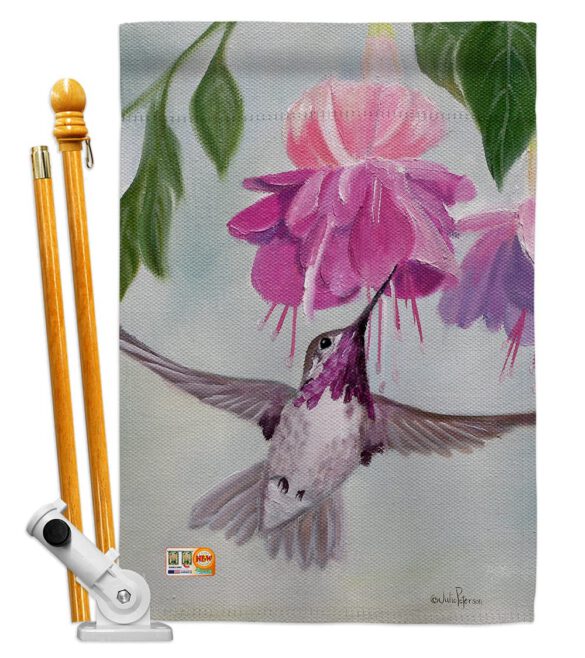 Flight of Hummingbird - Birds Garden Friends Vertical Impressions Decorative Flags HG105047 Made In USA - Image 5