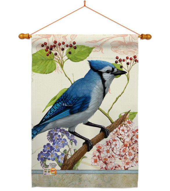 Blue Jay Floral - Birds Garden Friends Vertical Impressions Decorative Flags HG191052 Made In USA - Image 14