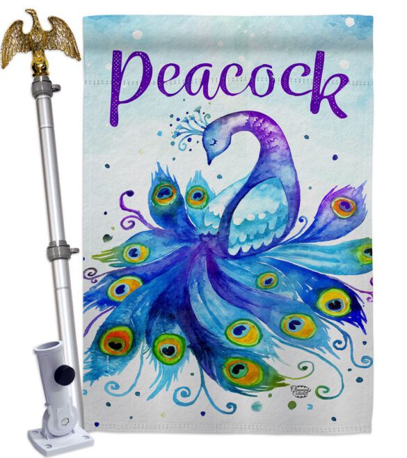 Beautiful Peacock - Birds Garden Friends Vertical Impressions Decorative Flags HG192568 Made In USA - Image 9