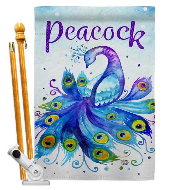 Beautiful Peacock - Birds Garden Friends Vertical Impressions Decorative Flags HG192568 Made In USA - Image 5