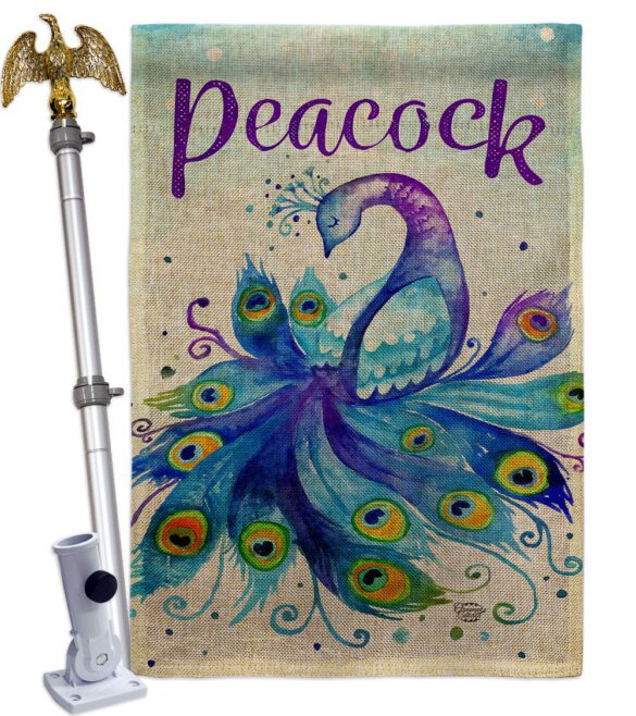 Beautiful Peacock - Birds Garden Friends Vertical Impressions Decorative Flags HG192568 Made In USA - Image 19