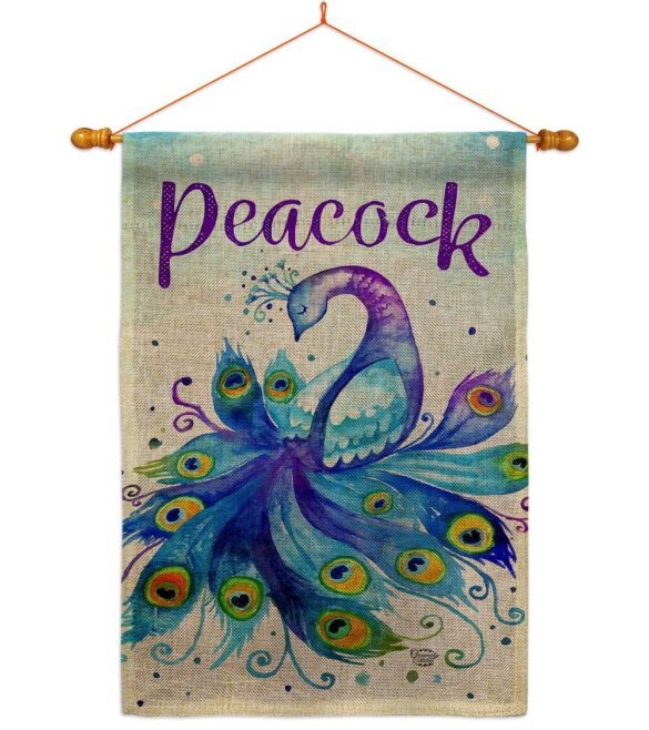 Beautiful Peacock - Birds Garden Friends Vertical Impressions Decorative Flags HG192568 Made In USA - Image 20