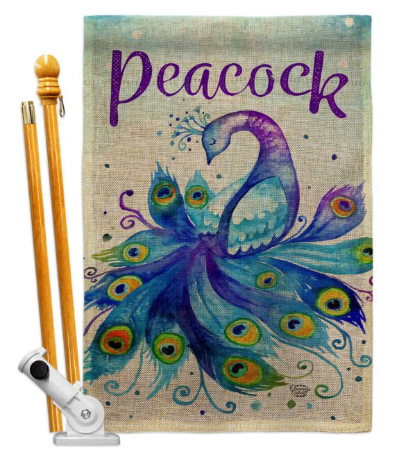 Beautiful Peacock - Birds Garden Friends Vertical Impressions Decorative Flags HG192568 Made In USA - Image 15
